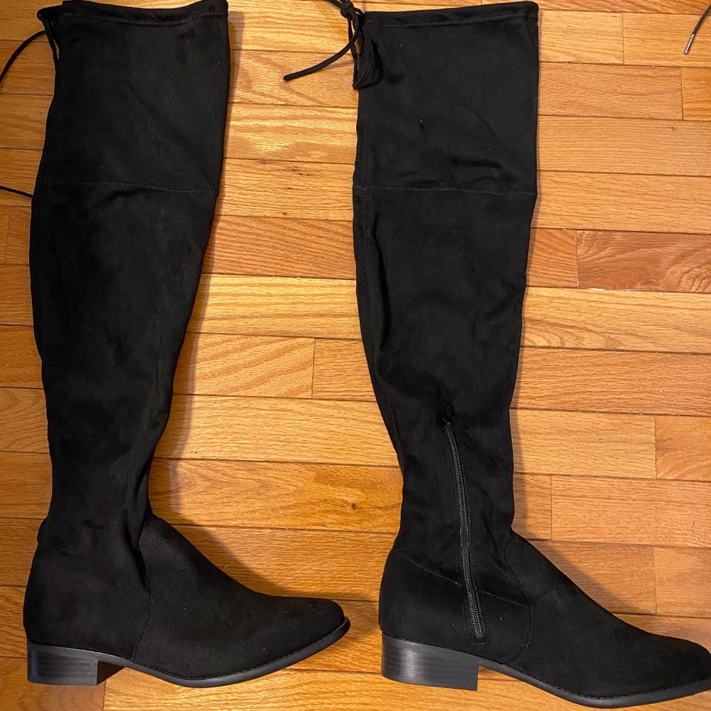 A New Day Knee Sidney Black Over the Knee Boots Size 8.